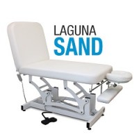An ultra versitile esthetics bed with head rest capability for body treatments, adjustable back and adjustable height